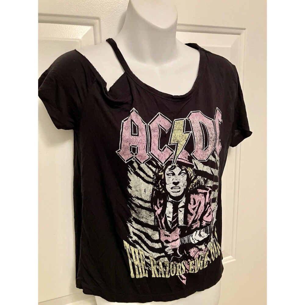 Recyled Karma Black AC/DC "The Razors Edge‎ Tour" graphic tee - Rock  XS Small